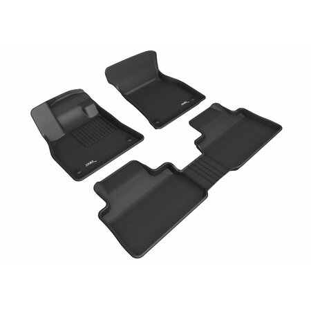 3D MATS USA Custom Fit, Raised Edge, Black, Thermoplastic Rubber Of Carbon Fiber Texture, 1 Piece L1AD05901509